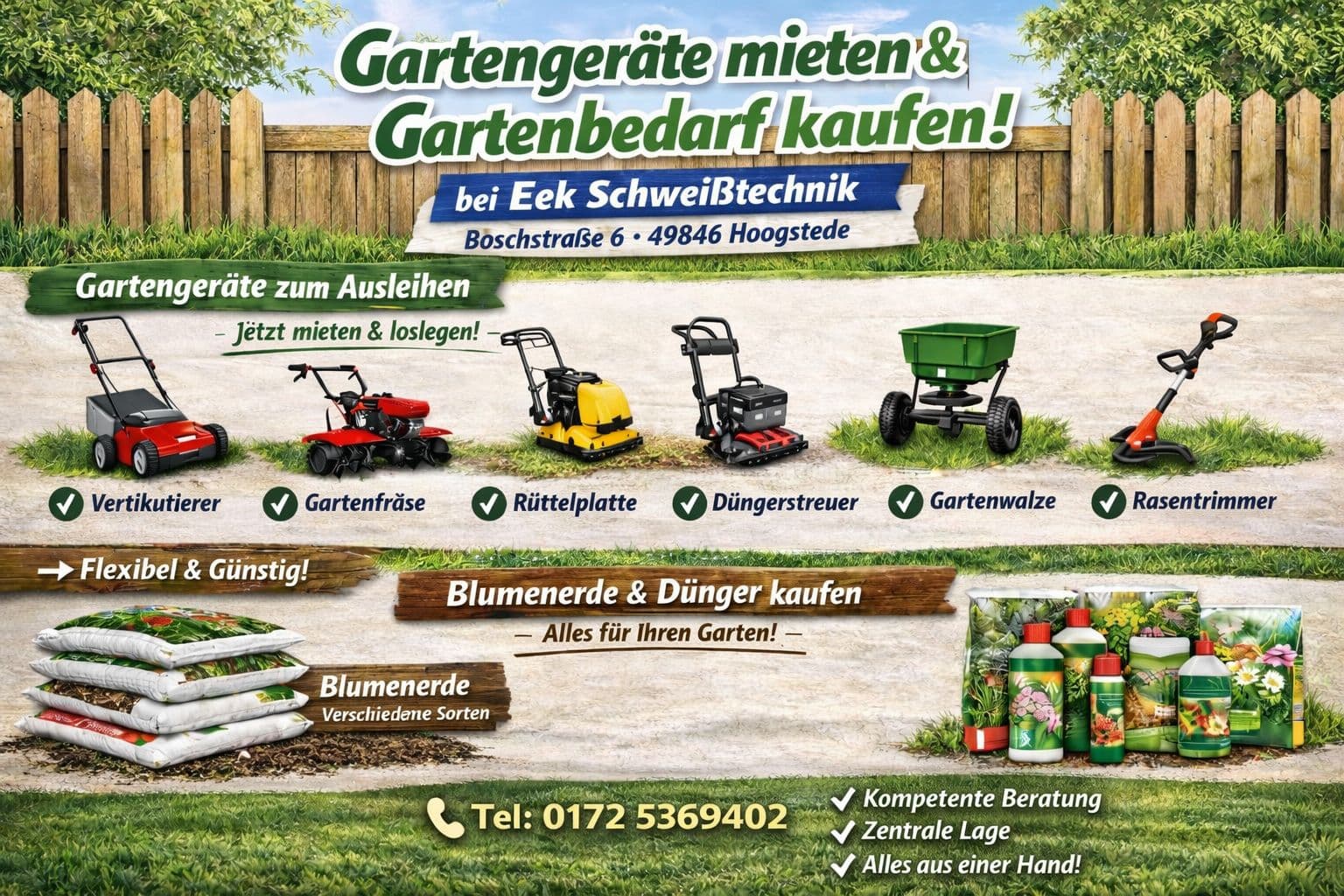 Dünger und Blumenerde bei Eek